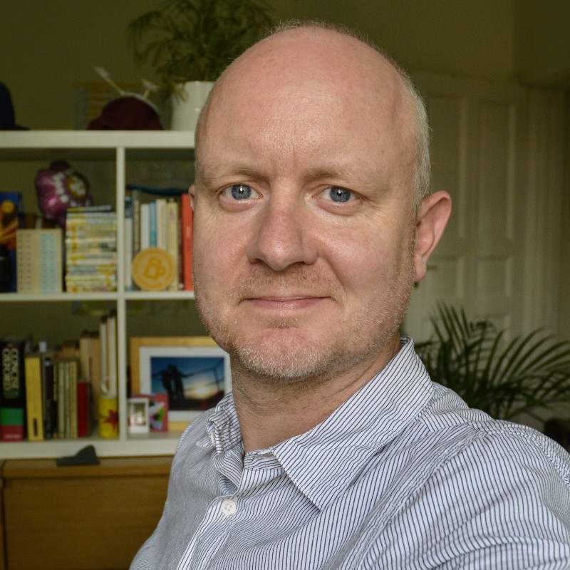 Portrait photograph of Iain Hawkins